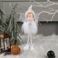 HKM-389331 Plush Angel Girl Doll Christmas Tree Decoration - Long Leg Pendant Ornament
