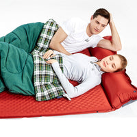 HKM-389395 Automatic Inflatable 5Cm Thick Camping Mattress - Moisture-Proof in Maroon and Army Green