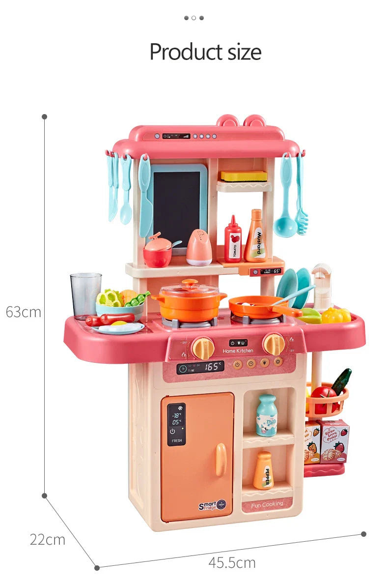 HKM-389395 Mini Kitchen Play Set with 42 Pieces of Cooking Accessories for Kids Ages 2 and Up