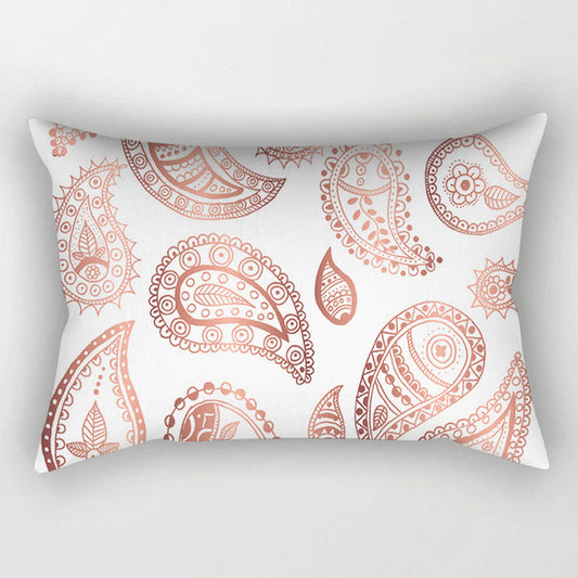 HKM-389523 Rose Gold Geometric Abstract Polyester Pillowcase - 30x50cm Size