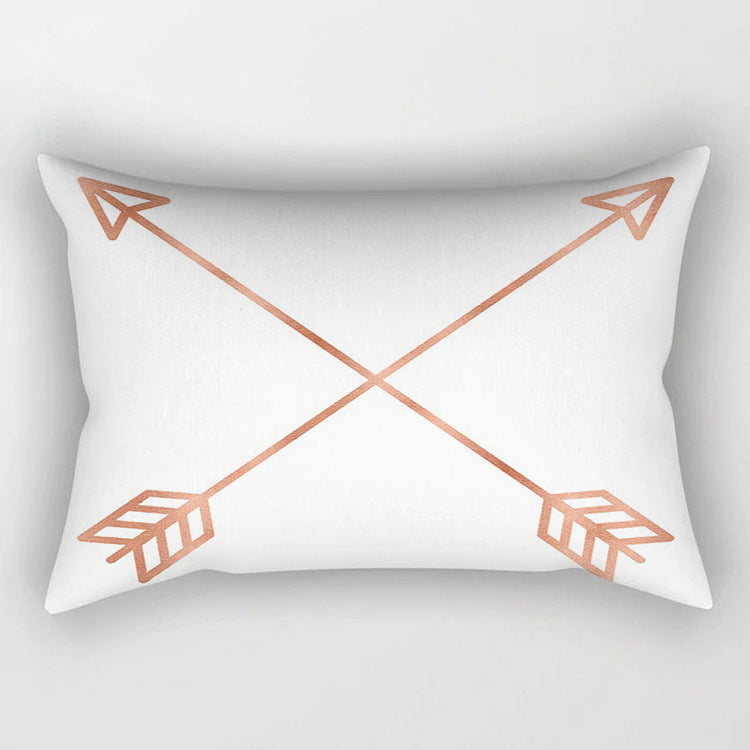 HKM-389523 Rose Gold Geometric Abstract Polyester Pillowcase - 30x50cm Size