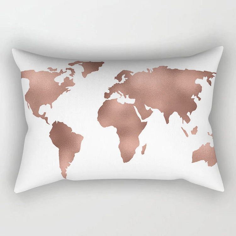 HKM-389523 Rose Gold Geometric Abstract Polyester Pillowcase - 30x50cm Size