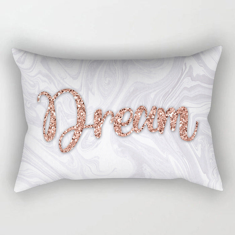 HKM-389523 Rose Gold Geometric Abstract Polyester Pillowcase - 30x50cm Size