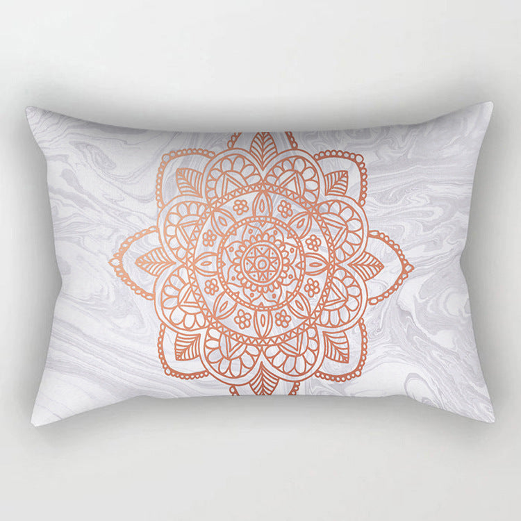 HKM-389523 Rose Gold Geometric Abstract Polyester Pillowcase - 30x50cm Size
