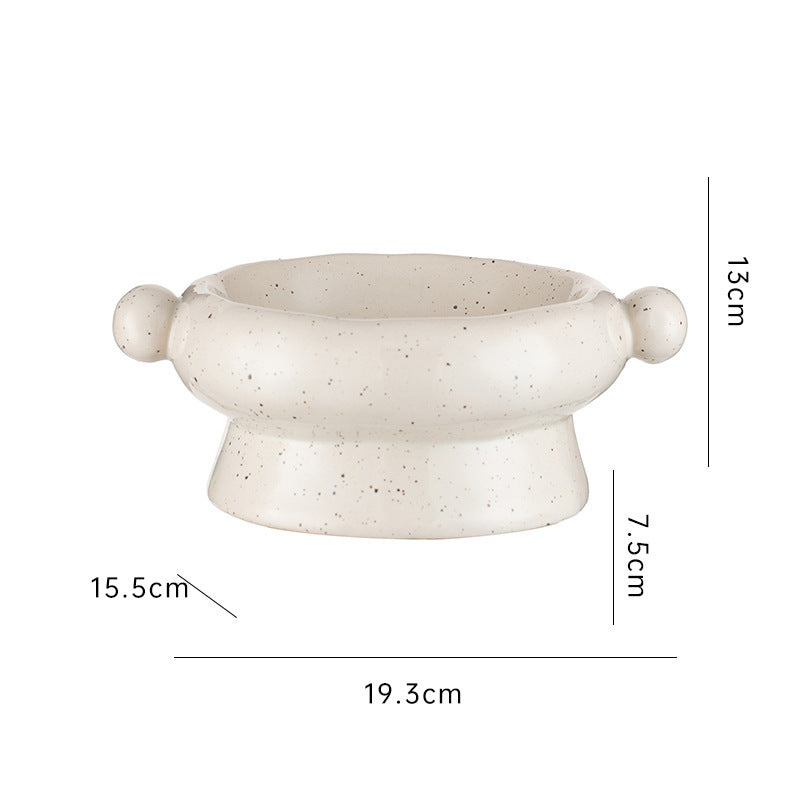 HKM-389587 Flat Mouth Ceramic Cat Bowl in Various Heights and Colors