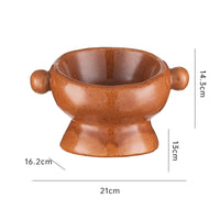 HKM-389587 Flat Mouth Ceramic Cat Bowl in Various Heights and Colors