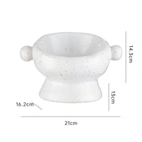 HKM-389587 Flat Mouth Ceramic Cat Bowl in Various Heights and Colors