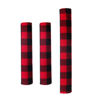 HKM-389843 Festive Black and Red Plaid Refrigerator Door Handle Covers - Set of 3