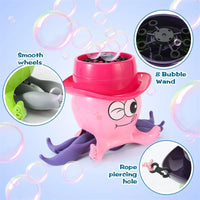 HKM-389971 Cartoon Octopus Automatic Bubble Blower Machine for Kids - Fun Summer Outdoor Play