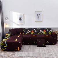 HKM-390099 Geometric Pattern Polyester Sofa Slipcover for Double Seat Sofas 145-185cm