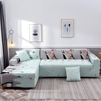 HKM-390099 Geometric Pattern Polyester Sofa Slipcover for Double Seat Sofas 145-185cm