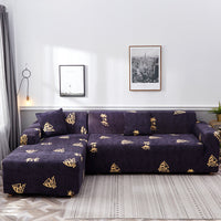 HKM-390099 Geometric Pattern Polyester Sofa Slipcover for Double Seat Sofas 145-185cm