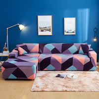 HKM-390099 Geometric Pattern Polyester Sofa Slipcover for Double Seat Sofas 145-185cm