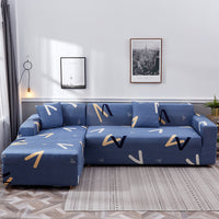 HKM-390099 Geometric Pattern Polyester Sofa Slipcover for Double Seat Sofas 145-185cm