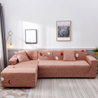 HKM-390099 Geometric Pattern Polyester Sofa Slipcover for Double Seat Sofas 145-185cm