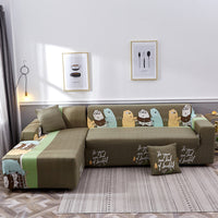 HKM-390099 Geometric Pattern Polyester Sofa Slipcover for Double Seat Sofas 145-185cm