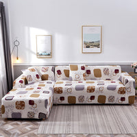 HKM-390099 Geometric Pattern Polyester Sofa Slipcover for Double Seat Sofas 145-185cm