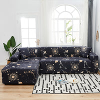 HKM-390099 Geometric Pattern Polyester Sofa Slipcover for Double Seat Sofas 145-185cm