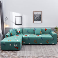 HKM-390099 Geometric Pattern Polyester Sofa Slipcover for Double Seat Sofas 145-185cm