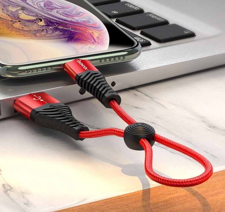 HKM-390099 Nylon Braided Fast Charging Cable for iPhone and Android Devices – 1m & 0.25m Options Available