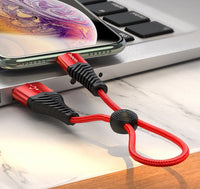 HKM-390099 Nylon Braided Fast Charging Cable for iPhone and Android Devices – 1m & 0.25m Options Available