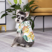 HKM-390163 Matching Casual Beach Shirts for Dogs and Owners in White, Yellow, Sapphire Blue - Cotton Fabric, Multiple Sizes Available