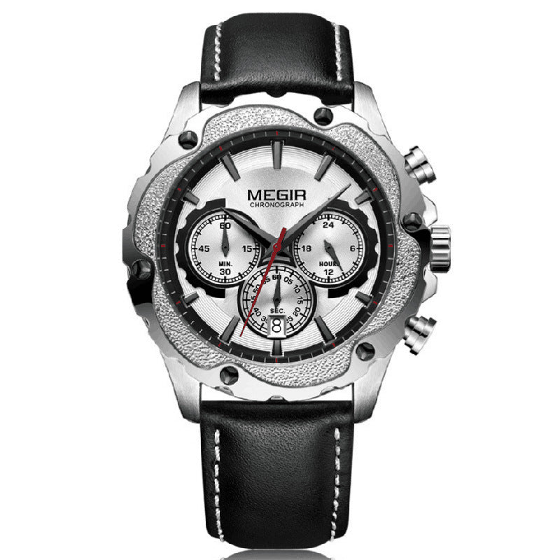 HKM-390227 Multifunctional Men's Quartz Sports Chronograph Watch with Digital Display and Calendar