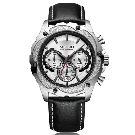HKM-390227 Multifunctional Men's Quartz Sports Chronograph Watch with Digital Display and Calendar
