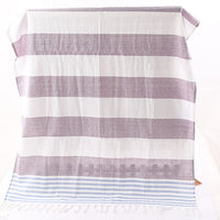 HKM-390291 Turkish Cotton Striped Beach Towel - 100x180cm - 60% Cotton, 40% Polyester