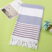 HKM-390291 Turkish Cotton Striped Beach Towel - 100x180cm - 60% Cotton, 40% Polyester