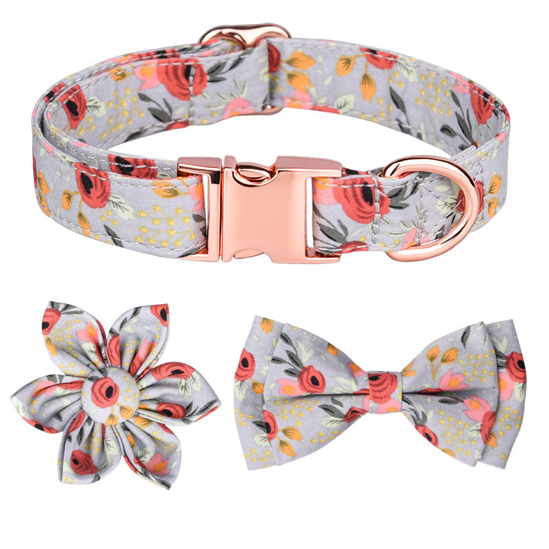 HKM-390419 Detachable Hexapetalous Flowers Dog Collar