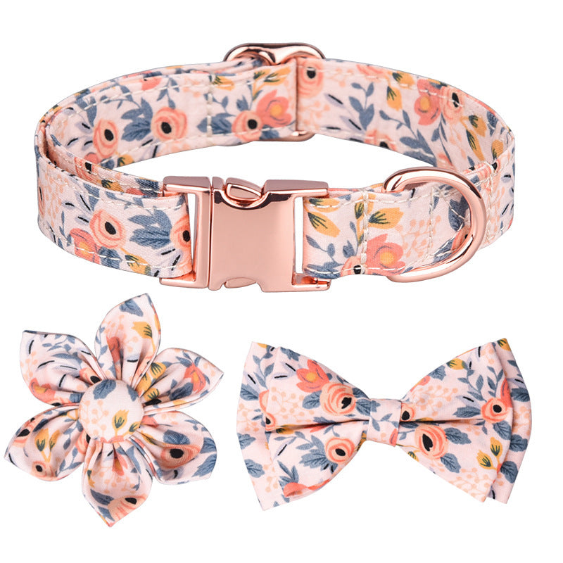 HKM-390419 Detachable Hexapetalous Flowers Dog Collar