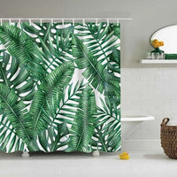 HKM-390419 Tropical Digital Print Shower Curtain with High-Resolution Design and Eco-Friendly Material