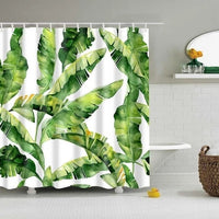 HKM-390419 Tropical Digital Print Shower Curtain with High-Resolution Design and Eco-Friendly Material