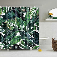 HKM-390419 Tropical Digital Print Shower Curtain with High-Resolution Design and Eco-Friendly Material