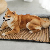 HKM-390483 Summer Rattan Sleeping Mat - Soft PP Cotton - Available in Pink, Gray, Brown - Sizes S, M, L