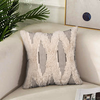 HKM-390547 Cotton Woven Pinstripe Tufted Pillowcase for Sofa or Car, 45x45cm & 30x50cm