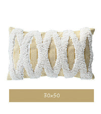 HKM-390547 Cotton Woven Pinstripe Tufted Pillowcase for Sofa or Car, 45x45cm & 30x50cm