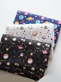 HKM-390547 Digital Printed Cotton Fabric - Cartoon Animation Starry Sky Design, 145CM Width