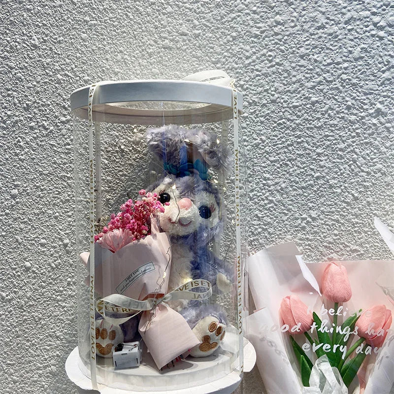HKM-390547 Plush Teddy Bear with Soap Flower Bouquet - Perfect Gift for All Occasions