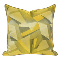 HKM-390675 Geometric Pattern Pillow Cover for Hotel, Homestay, and Office - Khaki, Green, Yellow