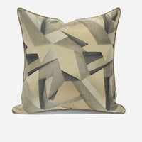 HKM-390675 Geometric Pattern Pillow Cover for Hotel, Homestay, and Office - Khaki, Green, Yellow