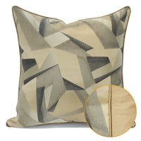 HKM-390675 Geometric Pattern Pillow Cover for Hotel, Homestay, and Office - Khaki, Green, Yellow