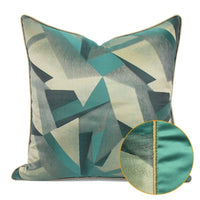 HKM-390675 Geometric Pattern Pillow Cover for Hotel, Homestay, and Office - Khaki, Green, Yellow