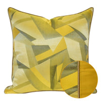 HKM-390675 Geometric Pattern Pillow Cover for Hotel, Homestay, and Office - Khaki, Green, Yellow
