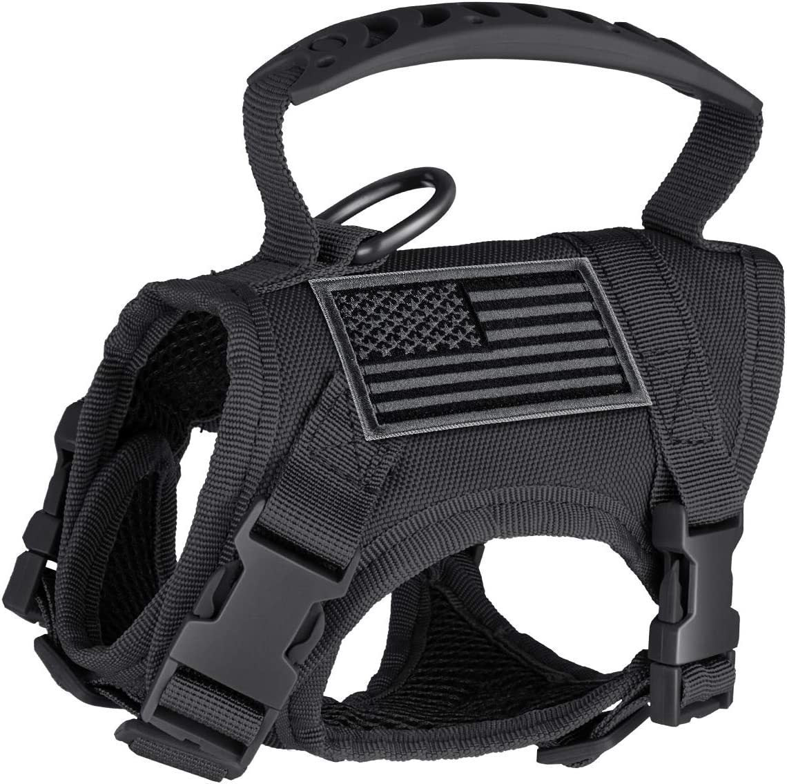 HKM-390739 Adjustable Cat Chest Strap Vest with Leash - Oxford Cloth in Black, Khaki, and Army Green