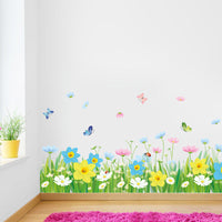 HKM-390803 Waterproof PVC Flower and Plant Wall Stickers - Skirting Line Decor 50x70 cm