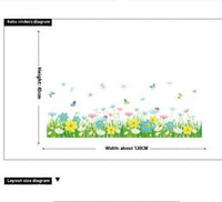 HKM-390803 Waterproof PVC Flower and Plant Wall Stickers - Skirting Line Decor 50x70 cm