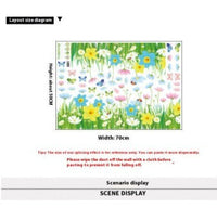 HKM-390803 Waterproof PVC Flower and Plant Wall Stickers - Skirting Line Decor 50x70 cm