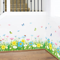 HKM-390803 Waterproof PVC Flower and Plant Wall Stickers - Skirting Line Decor 50x70 cm